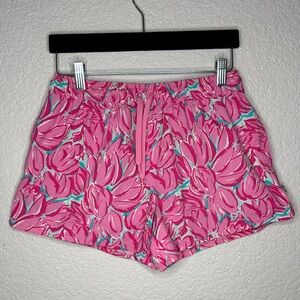 Lauren James Pink Floral Baggie Shorts Size Medium Summer Vacation
